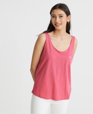 Superdry Organic Cotton Essential Tank Női Mellény Rózsaszín | YWJRC0617